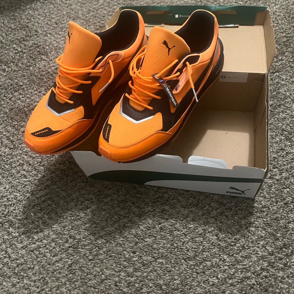 Puma Men's Bold Orange and Black Sneakers